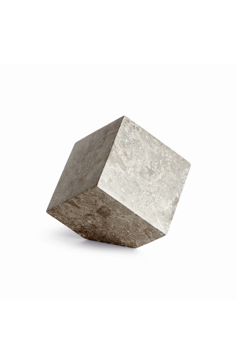 Napa Home & Garden Abstract Marble Cube Sculpture - Gray Marble Accent Piece, Main, color, Gray