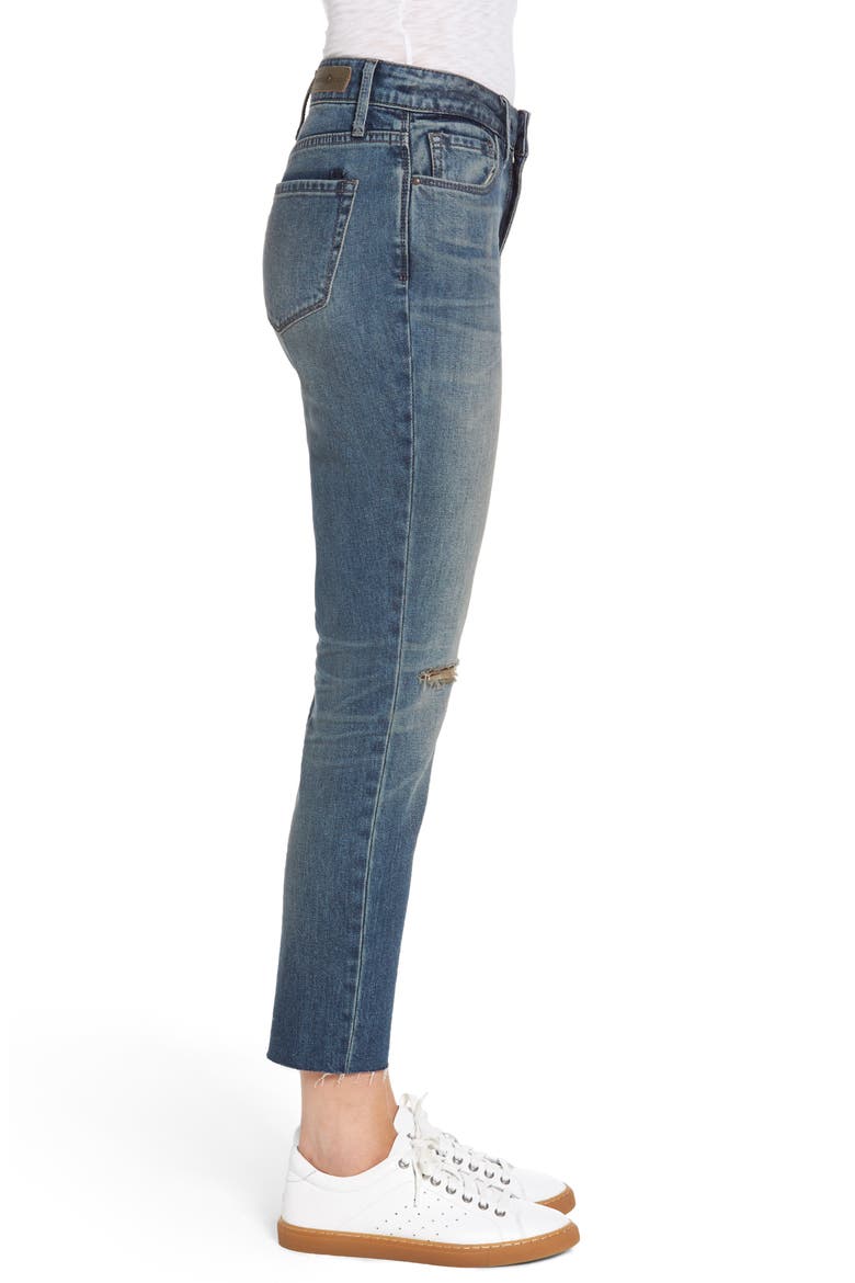 High Waist Skinny Crop Jeans, Alternate, color, GRAVEL MEDIUM DESTROY