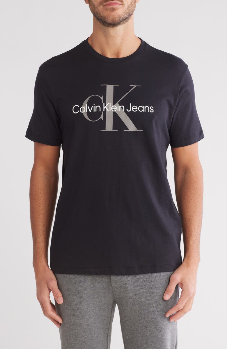 Calvin Klein Monogram Logo Crew Neck T-Shirt, Main, color, 