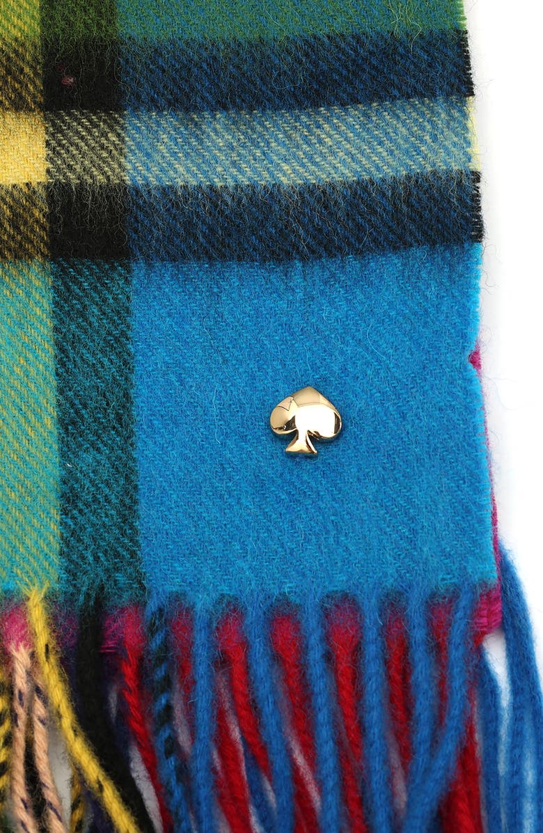 Kate Spade New York plaid mix yarn dye wool blend scarf, Alternate, color, 
