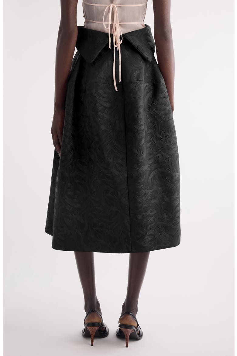Saffy Jacquard High Waist Midi Skirt, Alternate, color, BLACK