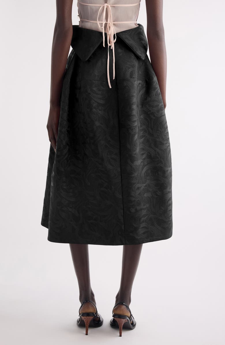 Dries Van Noten Saffy Jacquard High Waist Midi Skirt, Alternate, color, Black