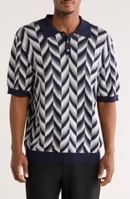 JASON WU Chevron Silk & Cotton Polo