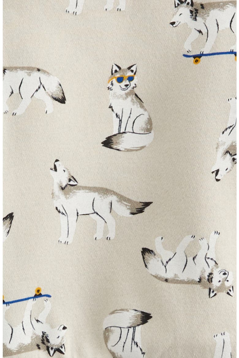 Print Fleece Sweatshirt & Sweatpants Set, Alternate, color, GREY MOONBEAM WOLF PALS