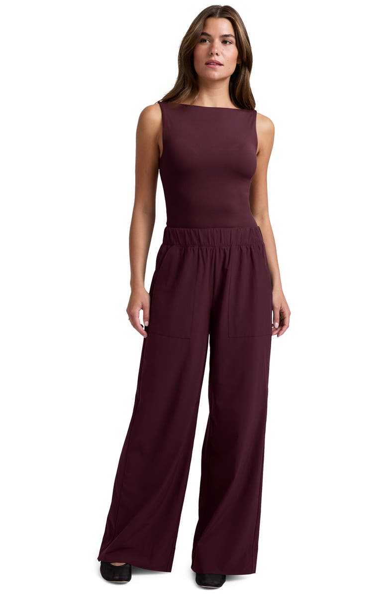 Beyond Yoga Wide Leg Utility Pants, Alternate, color, Black Cherry