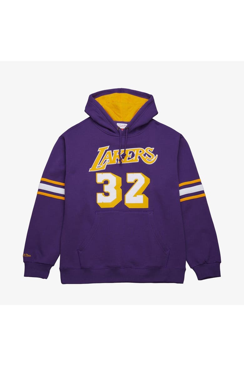 Men's Mitchell & Ness Magic Johnson Purple Los Angeles Lakers Name & Number Hoodie, Main, color, Purple