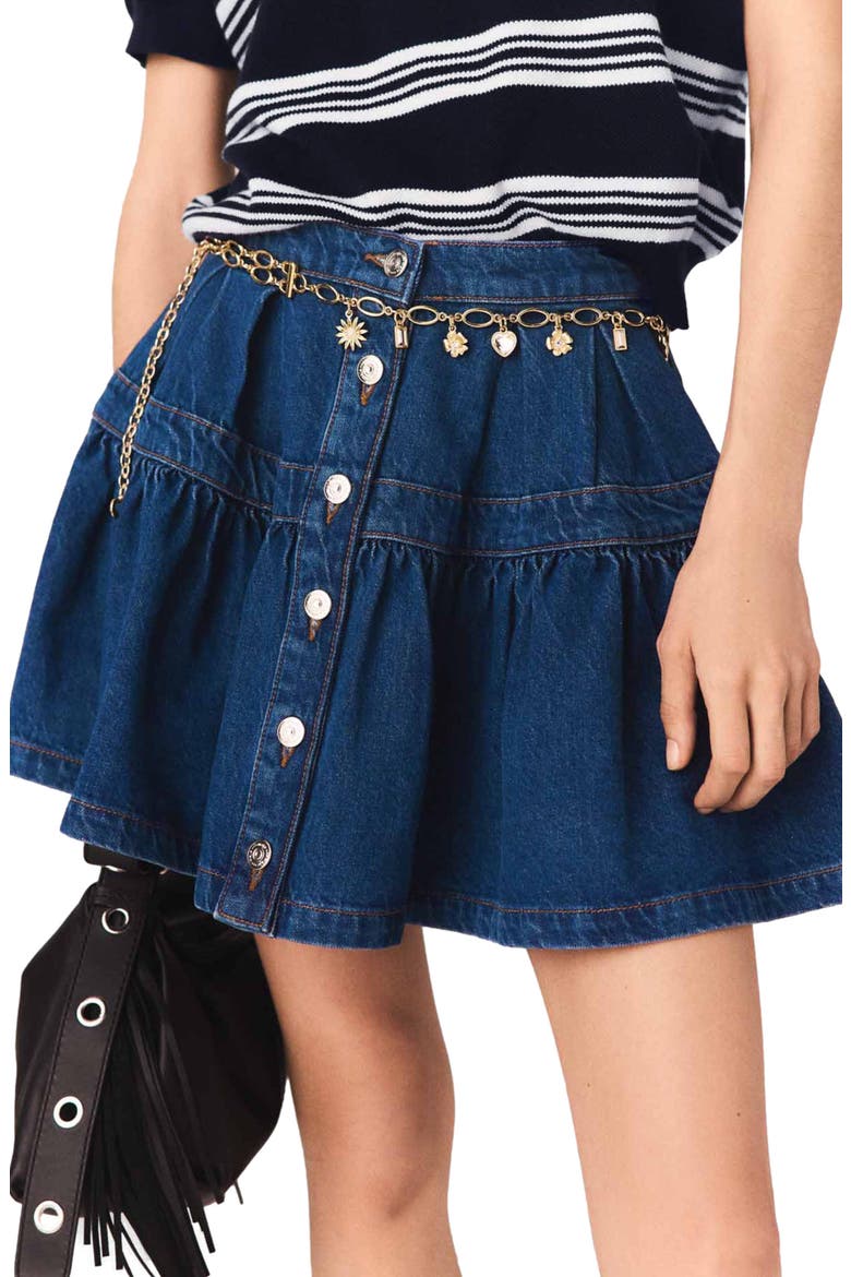 Short denim skirt, Alternate, color, Blue