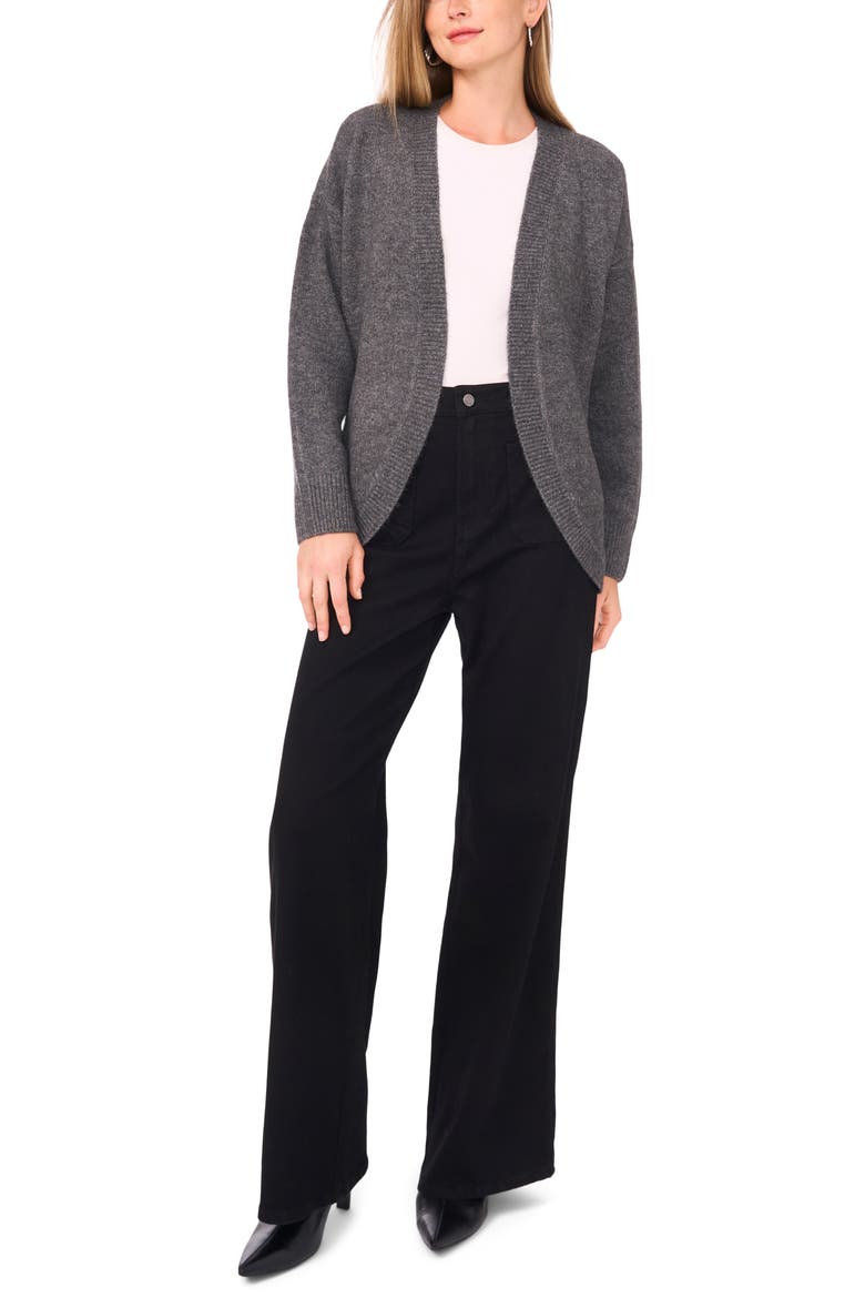 Open Front Cardigan, Alternate, color, MEDIUM HEATHER GREY