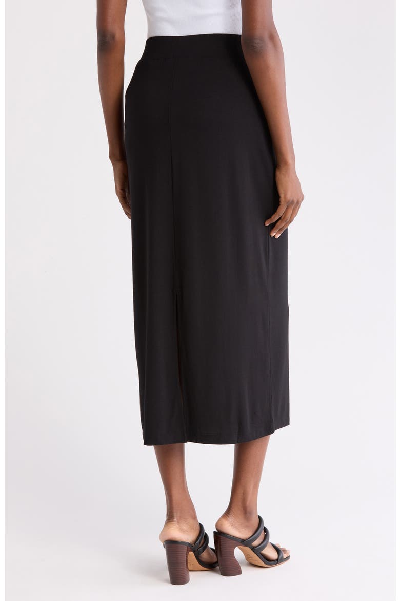 Pull-On Midi Skirt, Alternate, color, BLACK
