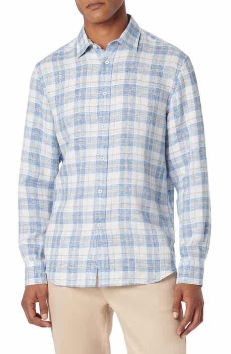 Bugatchi Julian Shaped Fit Linen Button-Up Shirt