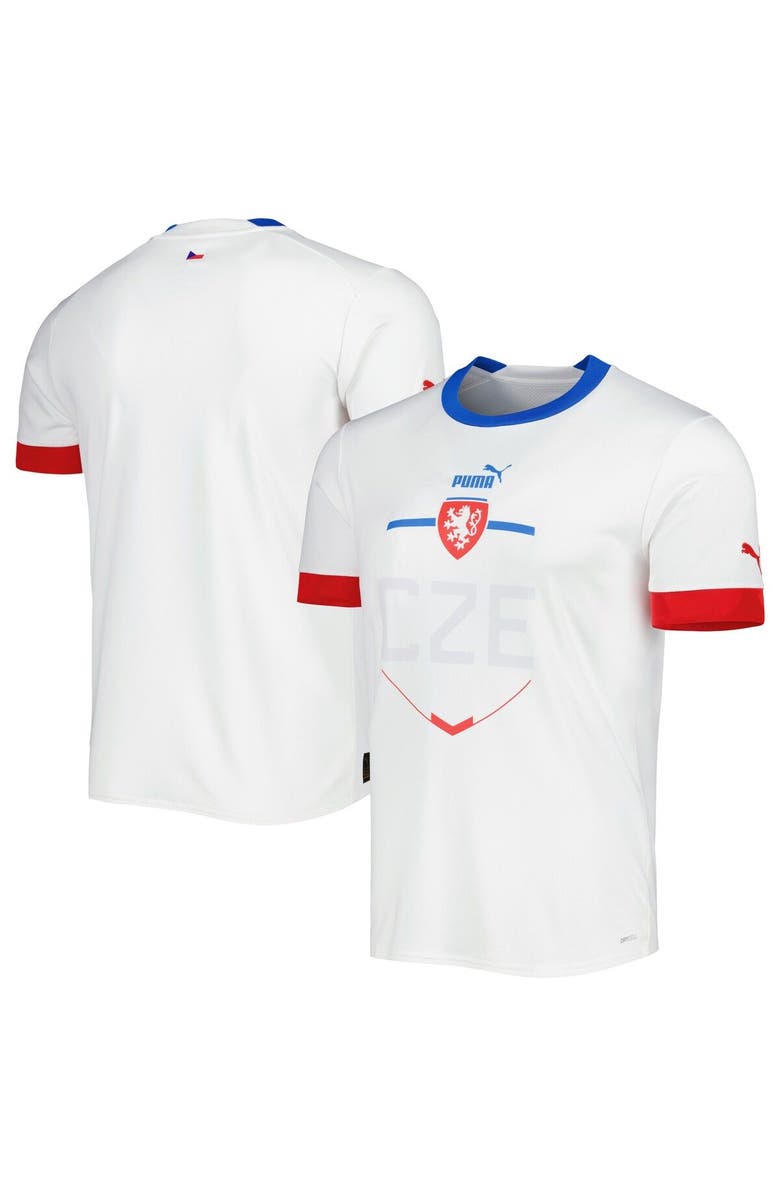 PUMA Men's Puma White Czech Republic National Team 2022/23 Away Replica Jersey, Main, color, 