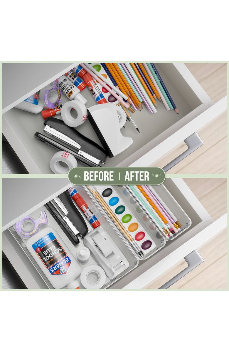 SORBUS Set of 10 Assorted Clear Storage Bins, Alternate, color, Clear