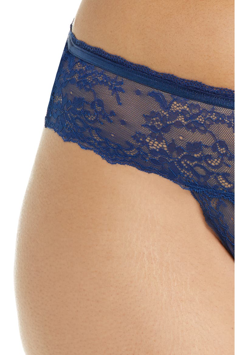 Helena Open Gusset Thong, Alternate, color, ESTATE BLUE