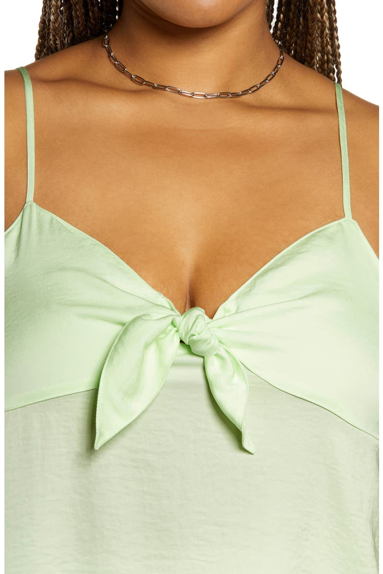 Bow Detail Tank Top, Alternate, color, GREEN LIMECREAM