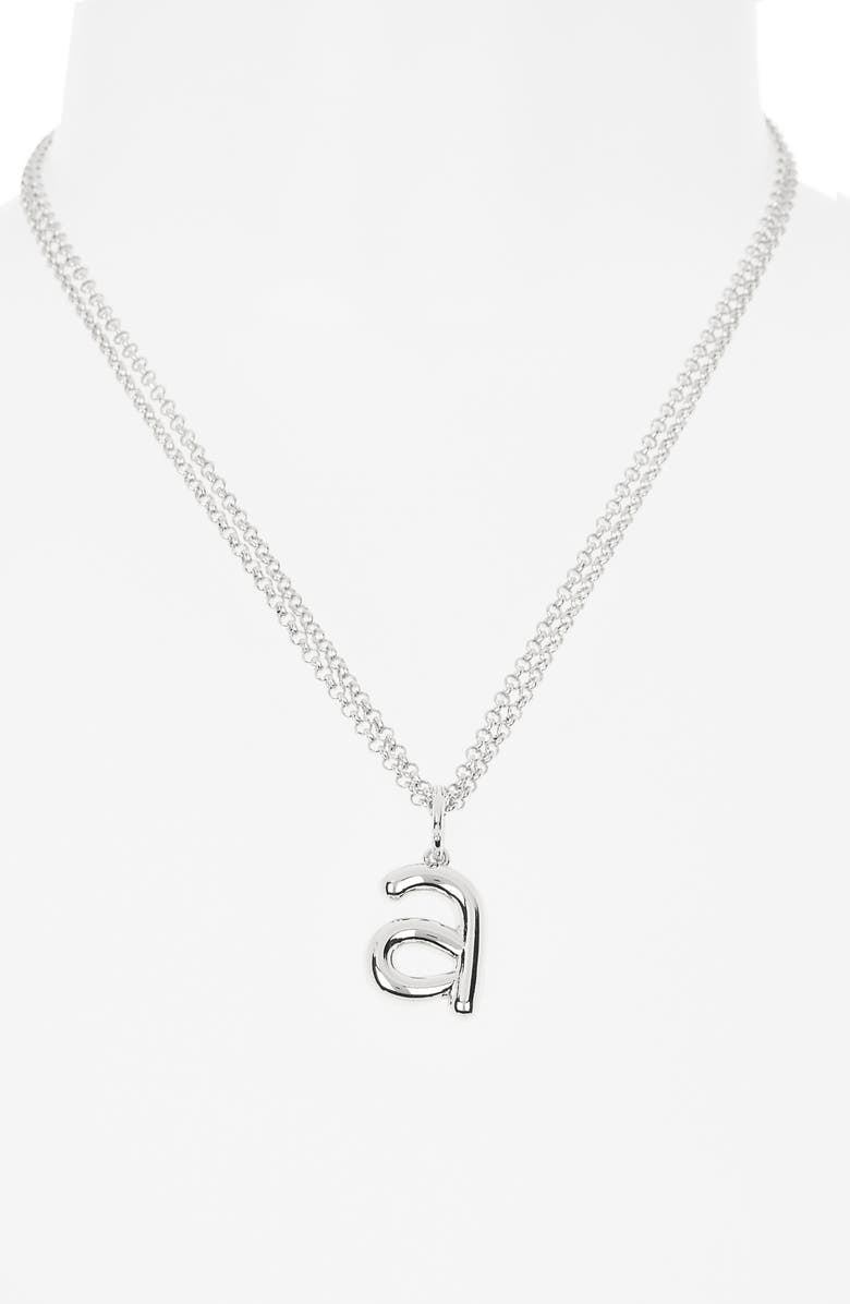 Leith Lowercase Initial Bubble Pendant Necklace, Alternate, color, A- Silver