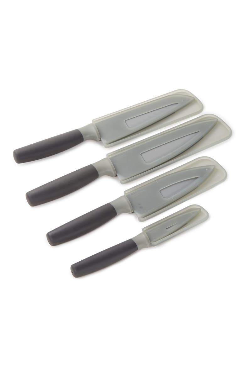 Four-Piece Leo Knife Set, Alternate, color, GRAY
