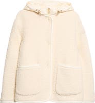 Moncler Hylesine Hooded Wool & Cotton Blend Bouclé Coat