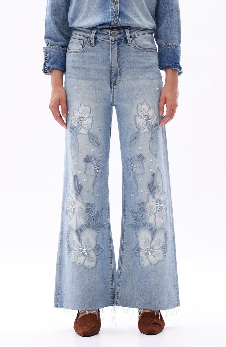 Bayeas Portland Embellished High Waist Wide Leg Jeans, Main, color,