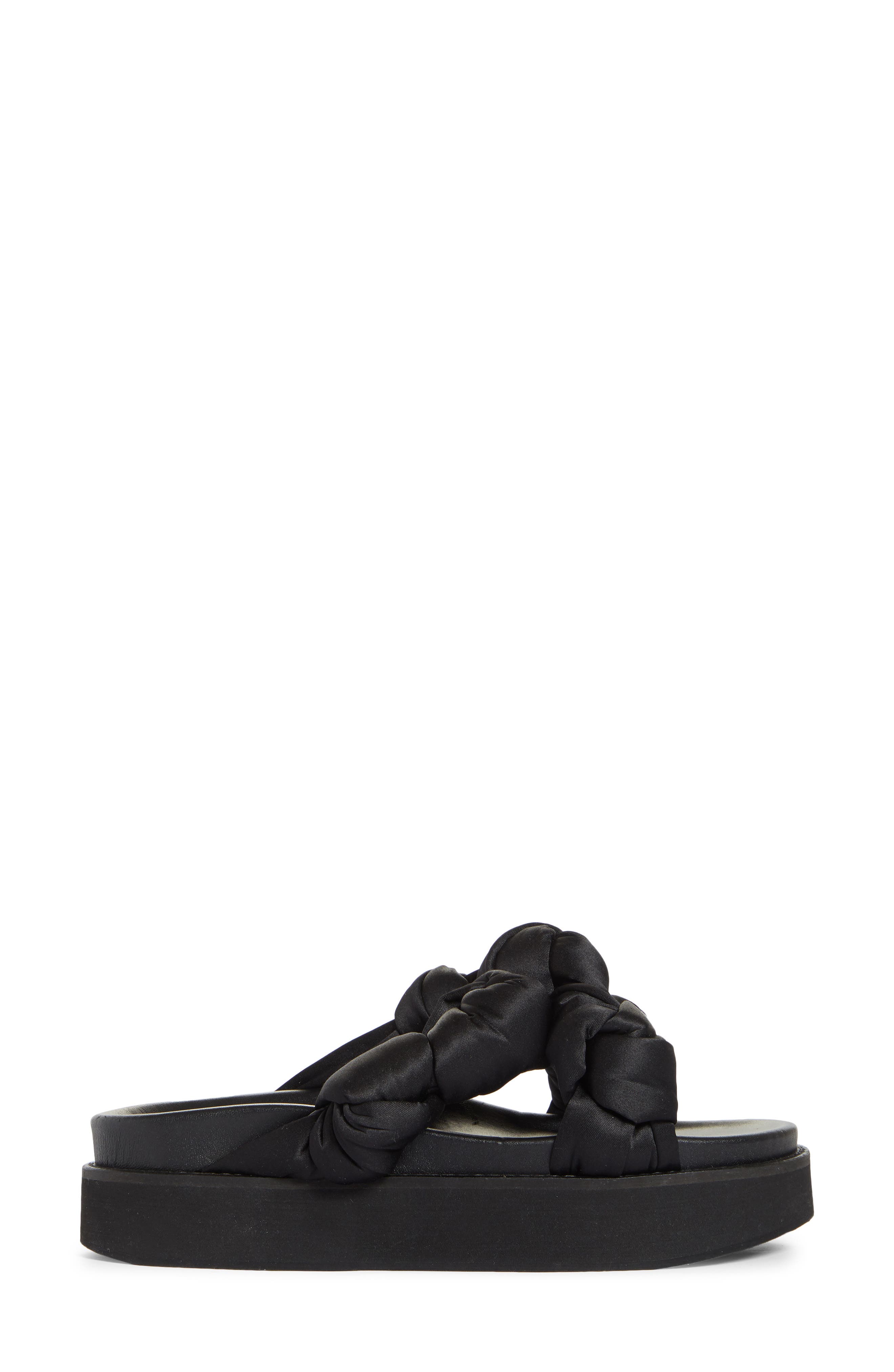 Ganni Recycled Satin Mid Knotted Sandal, Alternate, color, 