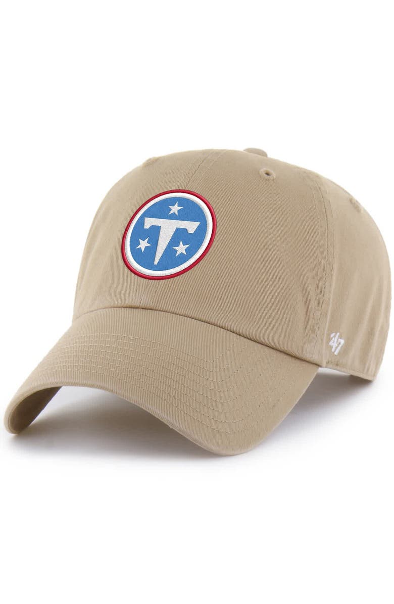 '47 Men's '47  Khaki Tennessee Titans Primary Logo Clean Up Adjustable Hat, Main, color, Khaki