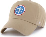 '47 Men's '47  Khaki Tennessee Titans Primary Logo Clean Up Adjustable Hat