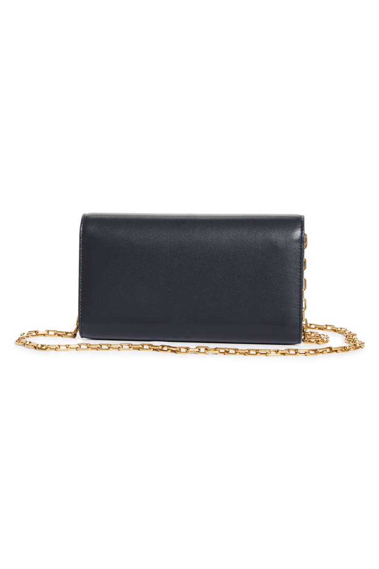 Bettina Leather Wallet on a Chain, Alternate, color, U423 MARINE/ GOLD