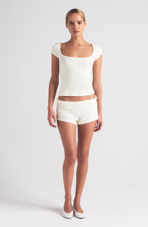 Skims Scoop Neck Cotton Blend Jersey T-shirt In Marble