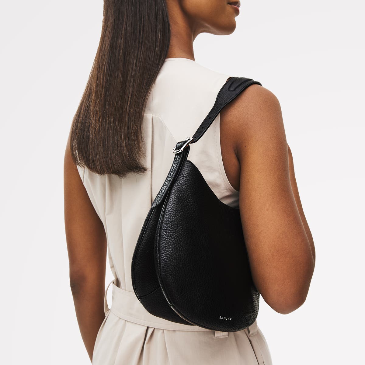 Radley Kensington Place Small Open Top Shoulder Bag, Alternate, color, Black