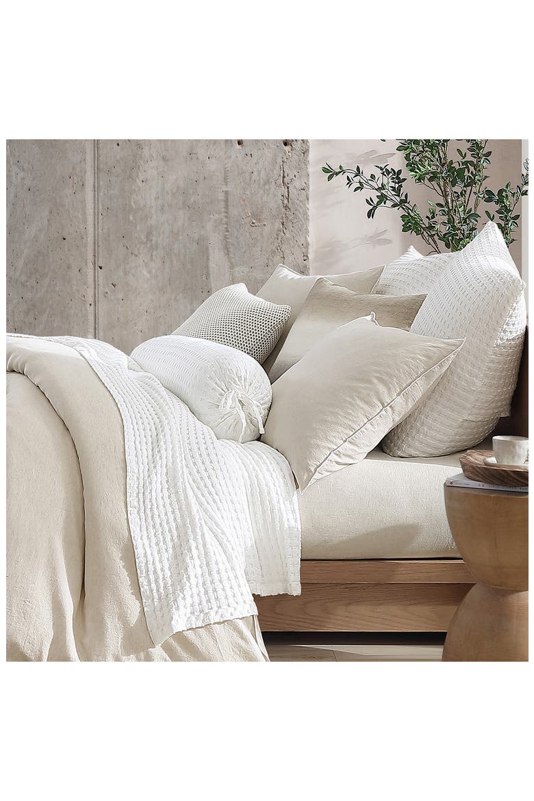 Waffle Cotton Bolster Sham, Alternate, color, WHITE