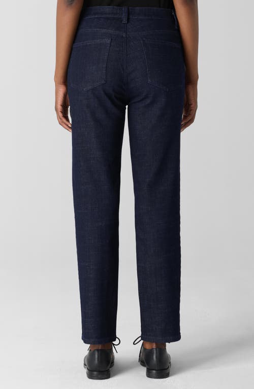 Eileen Fisher Cropped Straight-leg Stretch Denim Pants In Deep Indigo