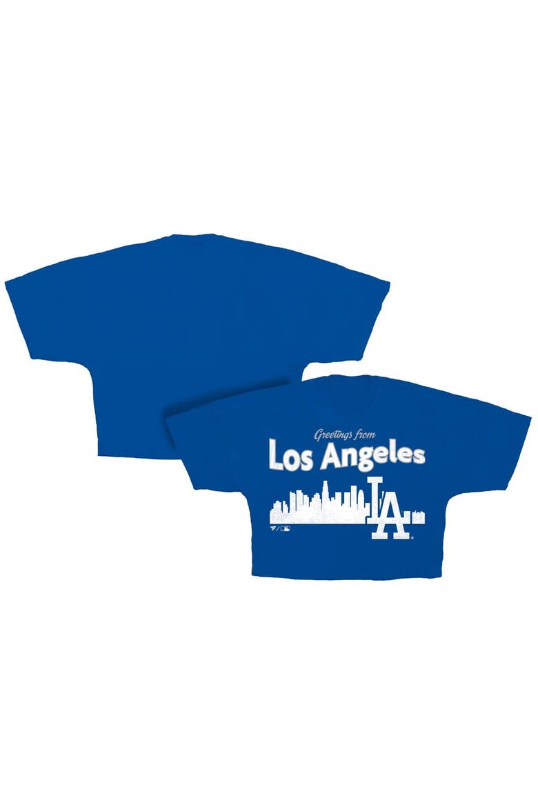Women's Fanatics  Royal Los Angeles Dodgers Skyline Crop T-Shirt, Main, color, Royal