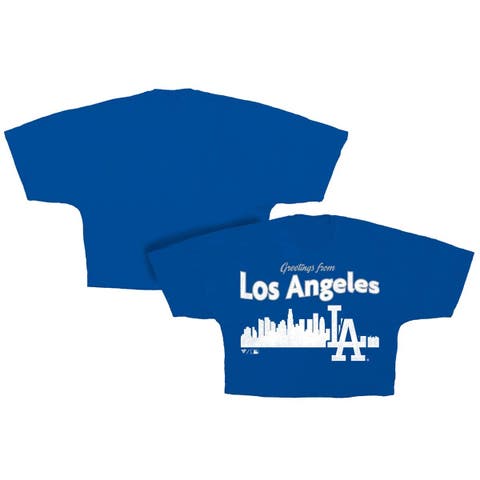 Women's Fanatics  Royal Los Angeles Dodgers Skyline Crop T-Shirt