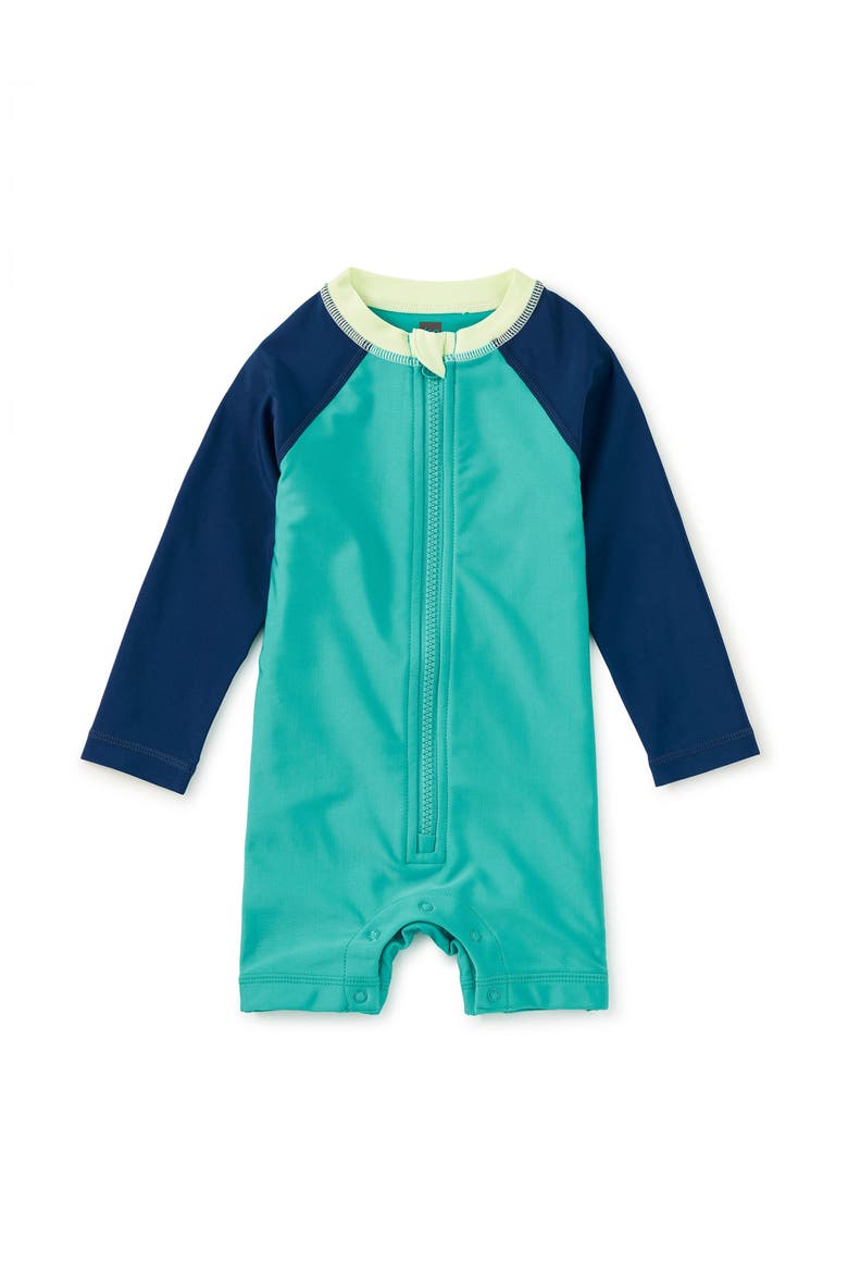 Rash Guard Baby Swimsuit, Main, color, Ocean Breeze