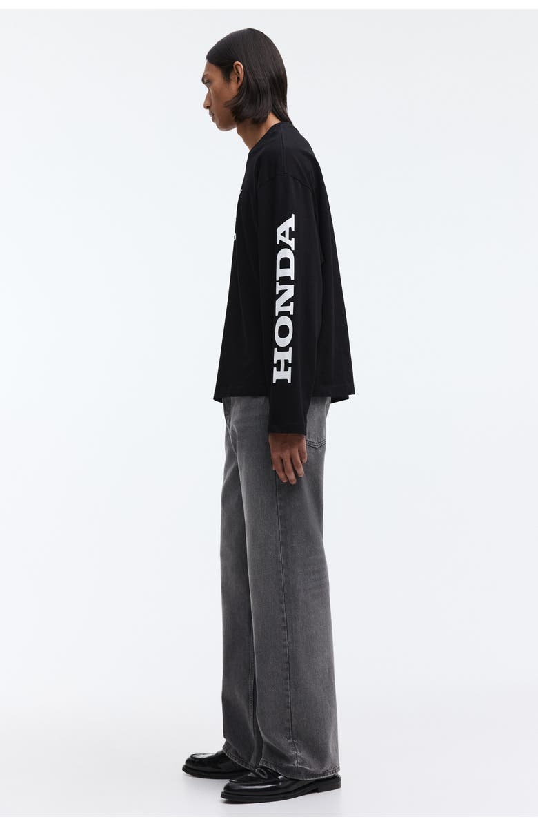 H&M Oversized Fit Printed Top, Alternate, color, Black/Honda