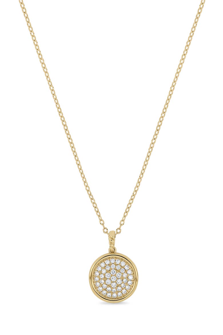 18K Gold Diamond Small Circle Pendant Necklace, Main, color, 18K YELLOW GOLD/ DIAMOND