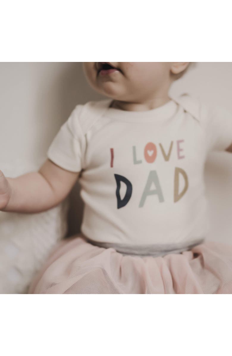 Finn + Emma Organic Baby Graphic Bodysuit | Love Dad, Alternate, color, Off White