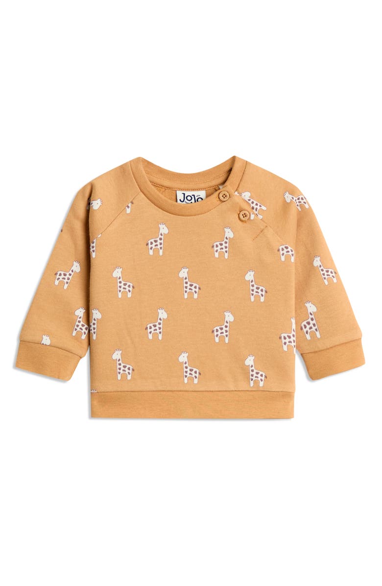 JOJO MAMAN BEBE Giraffe Print Sweatshirt & Corduroy Leggings Set, Alternate, color, Brown