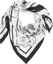 Kate Spade New York summer party scene square silk scarf
