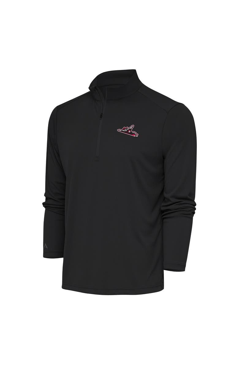 ANTIGUA Men's Antigua  Charcoal Richmond Flying Squirrels Tribute Quarter-Zip Pullover Top, Main, color, 