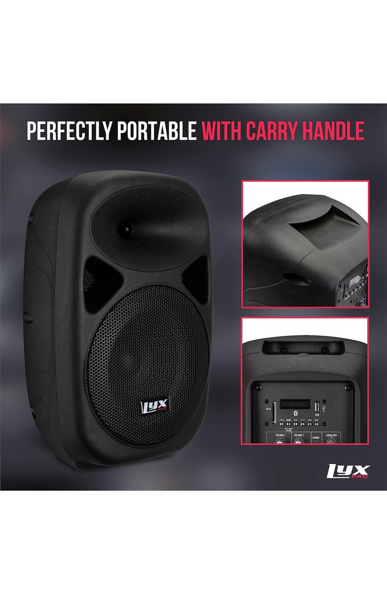 Lyxpro Portable Powered PA Speaker System with Equalizer, SD Slot, and Bluetooth, Alternate, color,