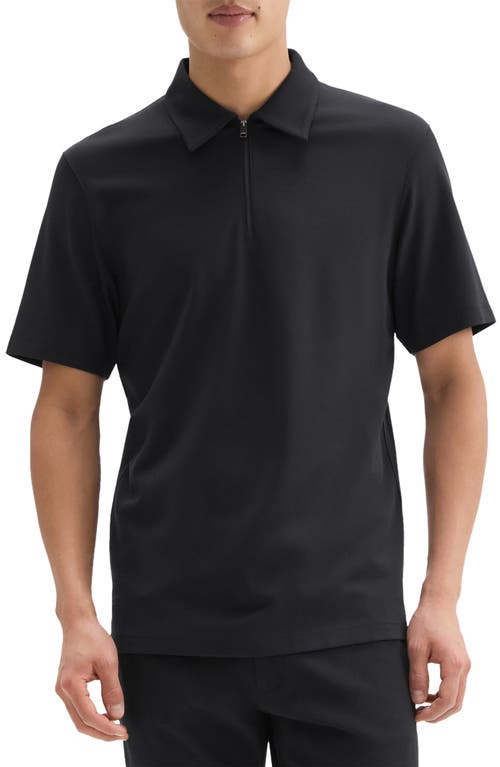 Theory Malden Johnny Collar Polo In Black
