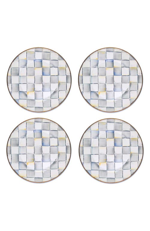 Mackenzie-childs Mackenzie Childs Sterling Check® Set Of 4 Dinner Plates