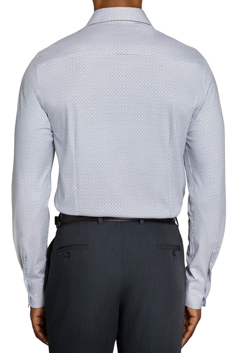 Slim Fit Abstract Cross Reworked Dress Shirt, Alternate, color, WHITE/ GREY