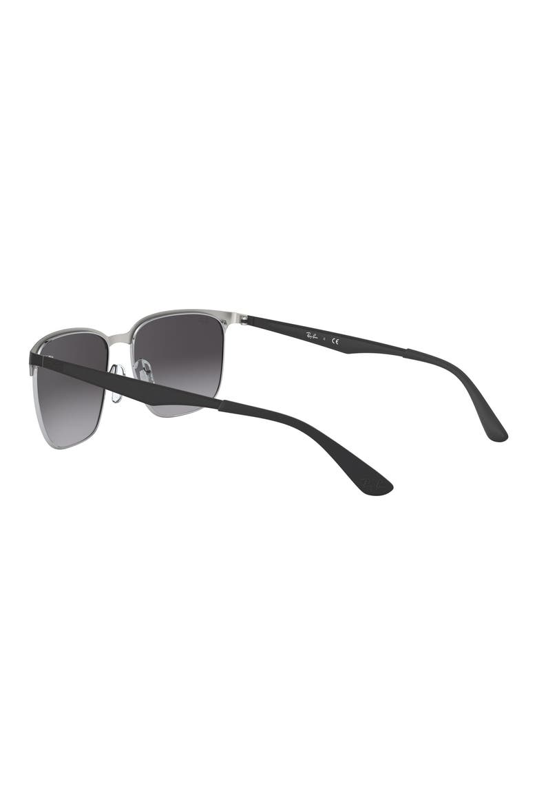 59mm Gradient Square Sunglasses, Alternate, color, BLACK SILVER