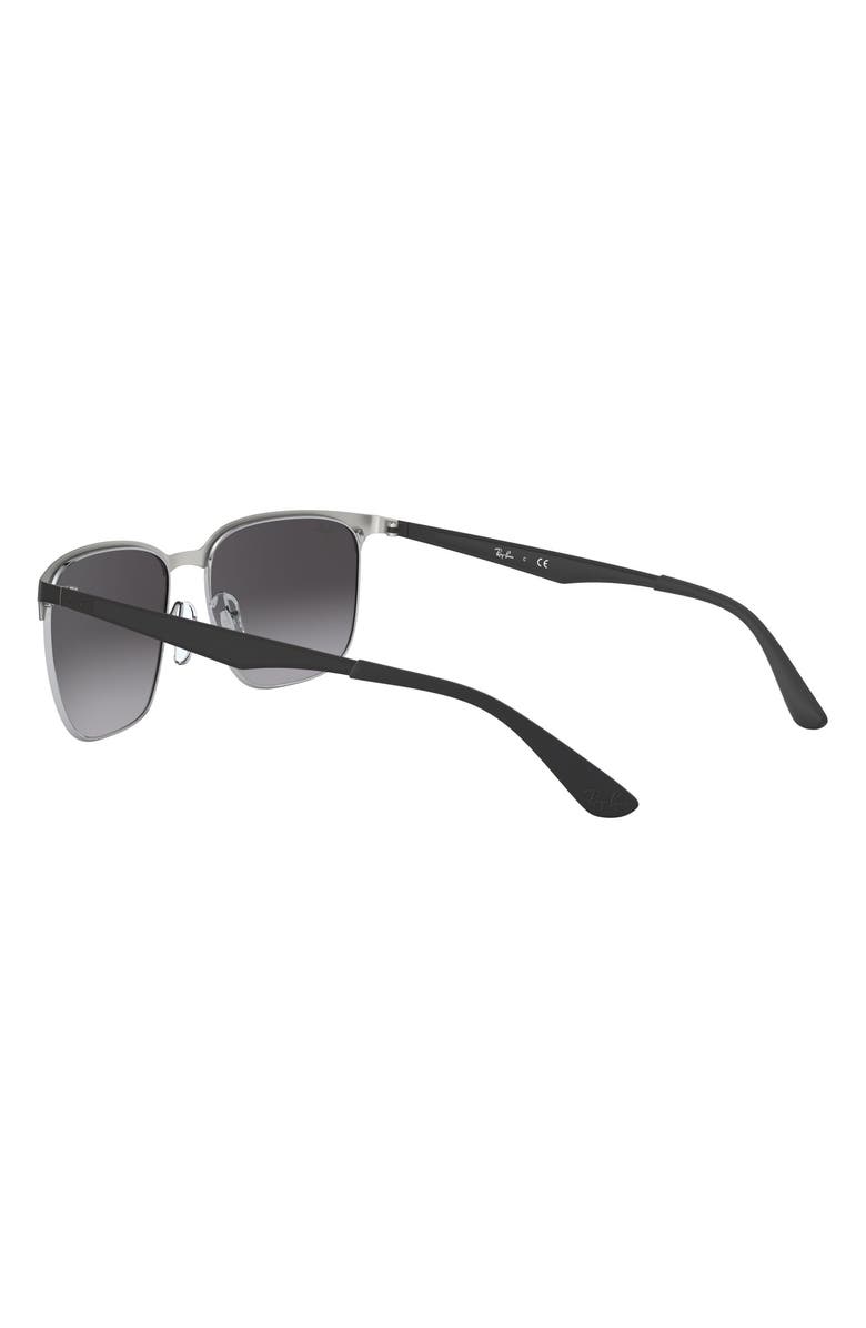 Ray-Ban 59mm Gradient Square Sunglasses, Alternate, color, Black Silver