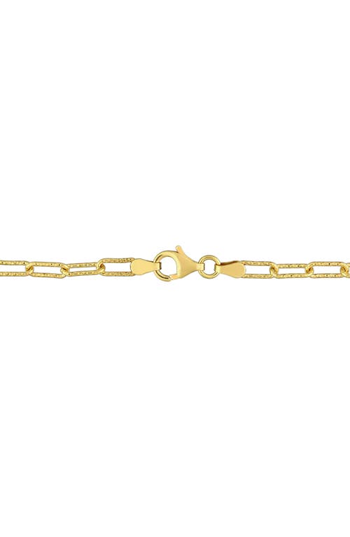 Delmar Textured Paper Clip Chain Necklace In Yellow