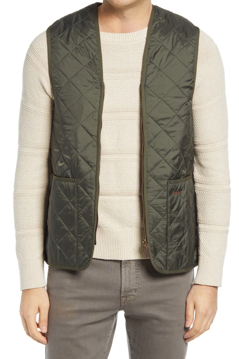 Zip Line Quilted Vest, Main, color, OLIVE/CLASSIC