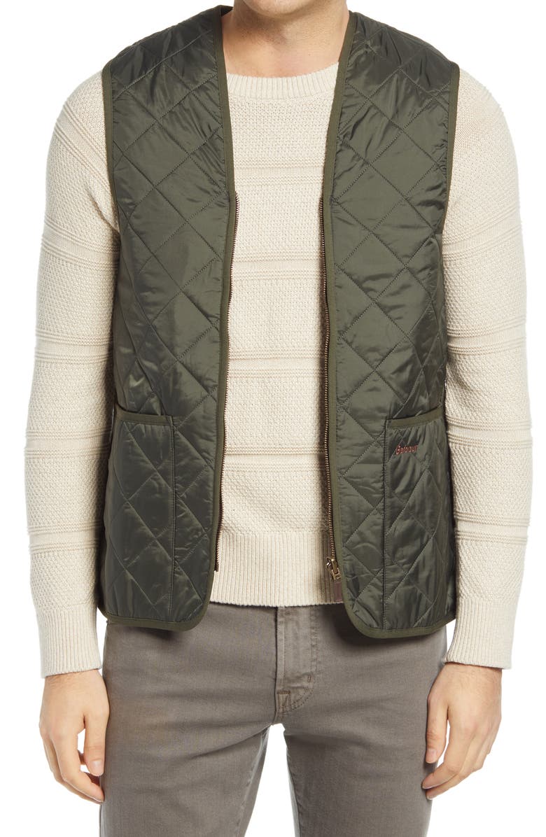 Barbour Zip Line Quilted Vest, Main, color, 