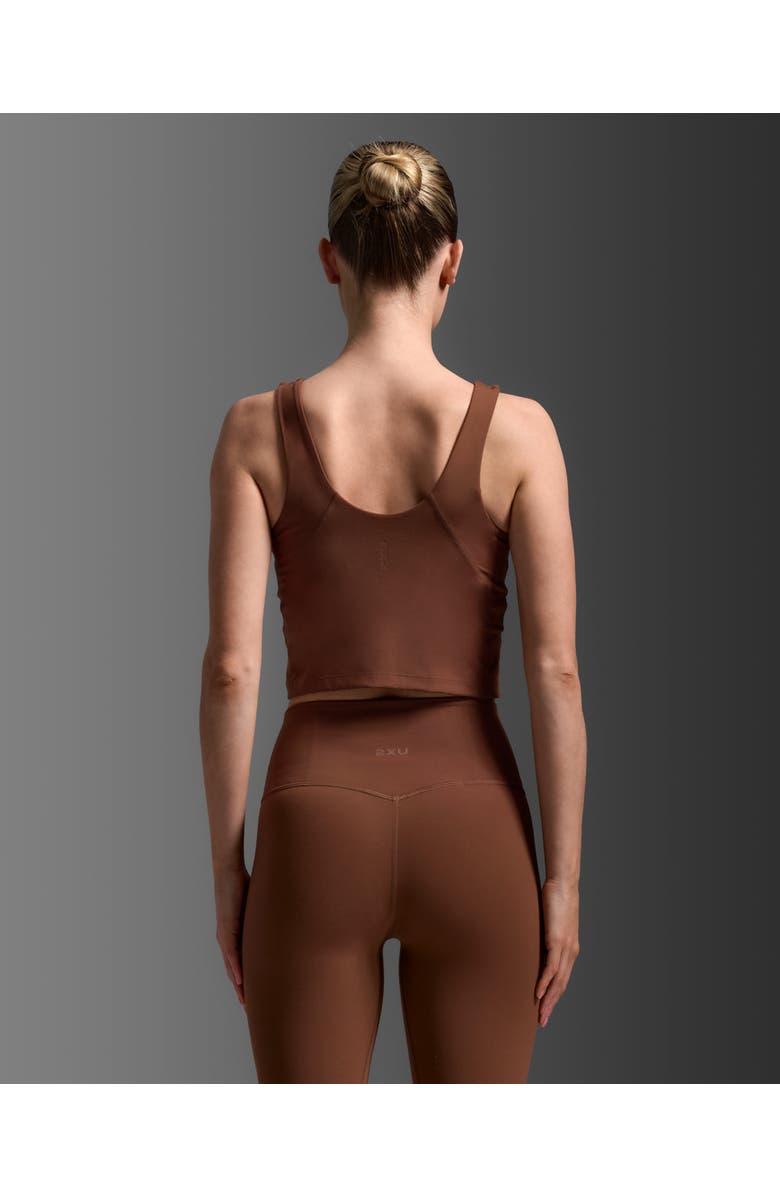 2XU Fluid Longline Bra, Alternate, color, Sepia/Sepia