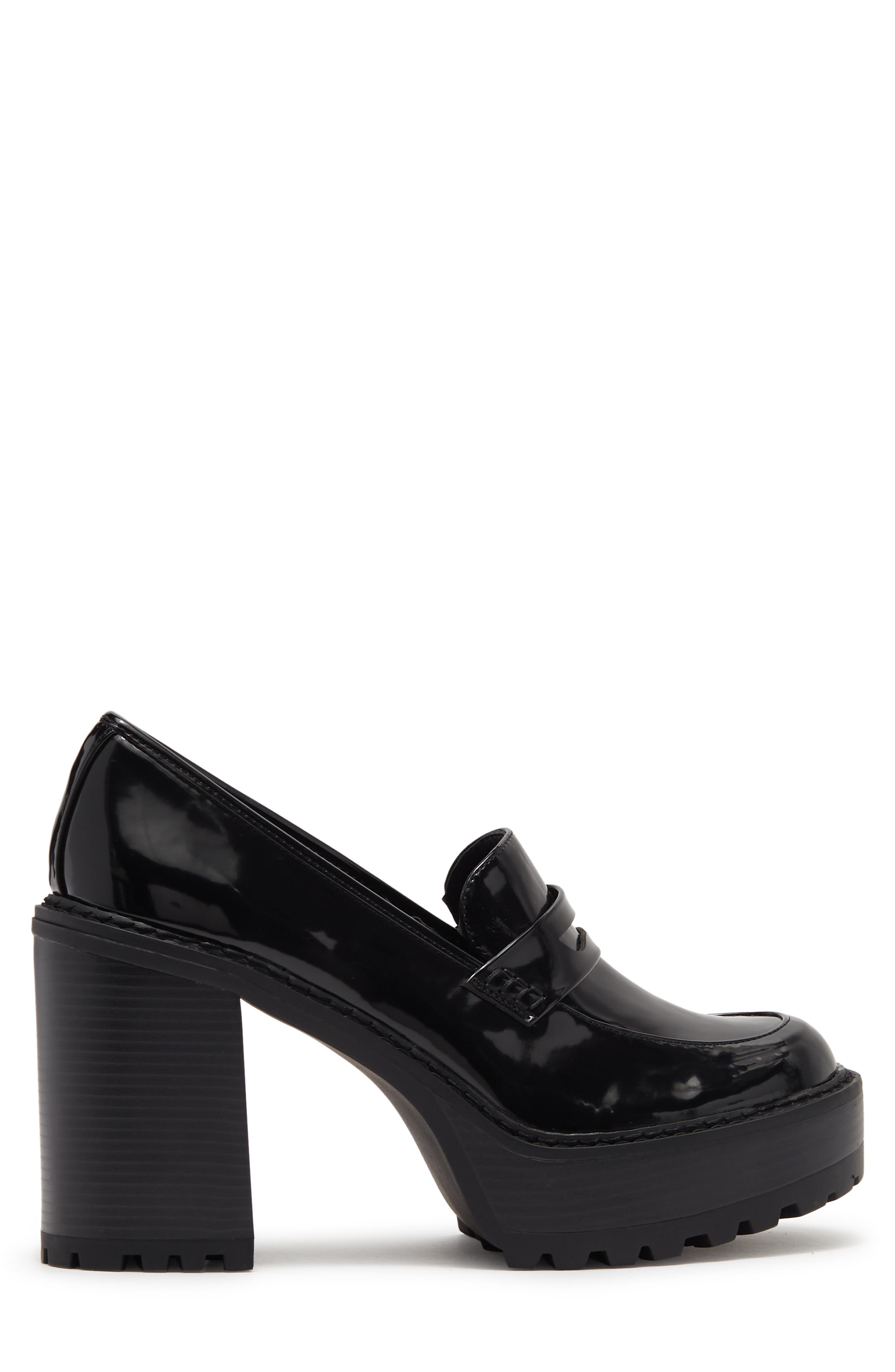 Madden Girl Kassidy Lug Sole Patent Penny Loafer Pump, Alternate, color, 